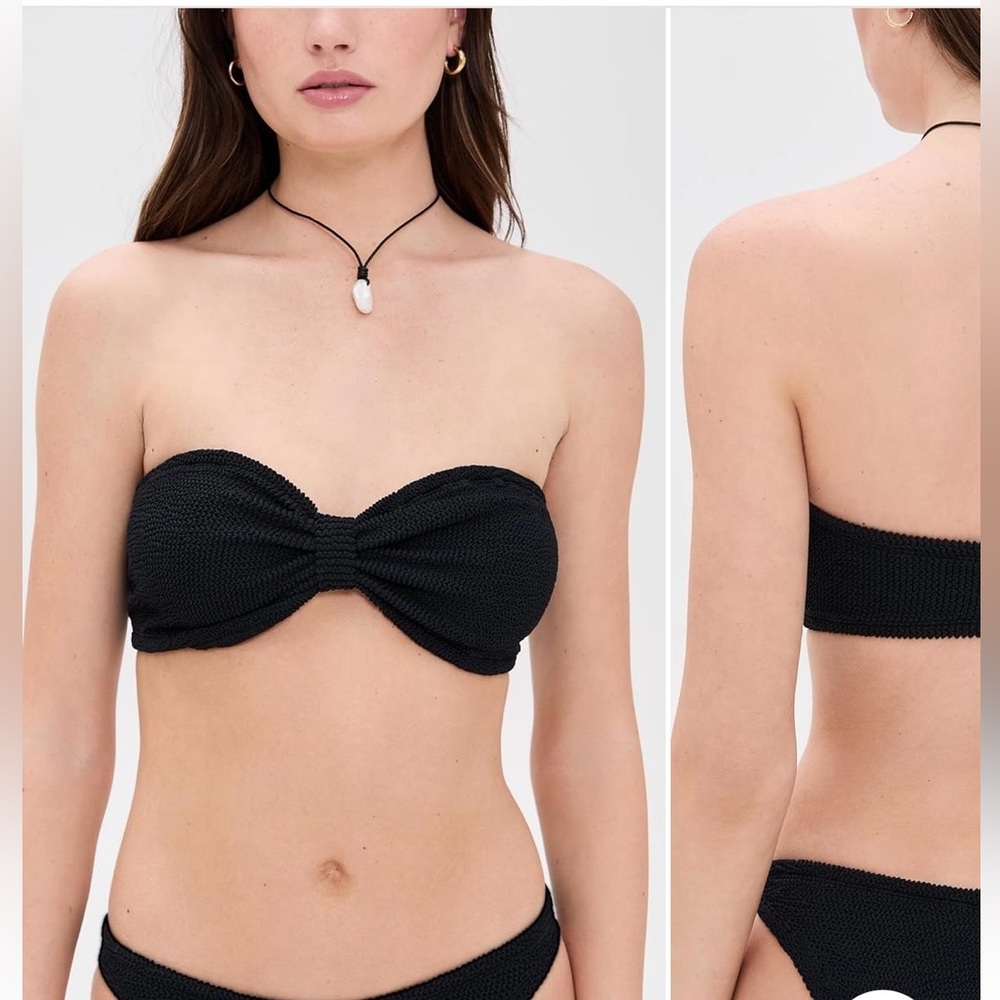 Hunza G Black Jean Bandeau Bikini Top